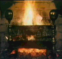 Yule log, animated